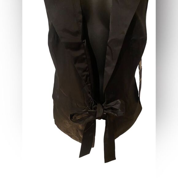 Women’s NWT Love Stitch black lapel layered center tie vest L sexy Holiday party - Picture 11 of 12